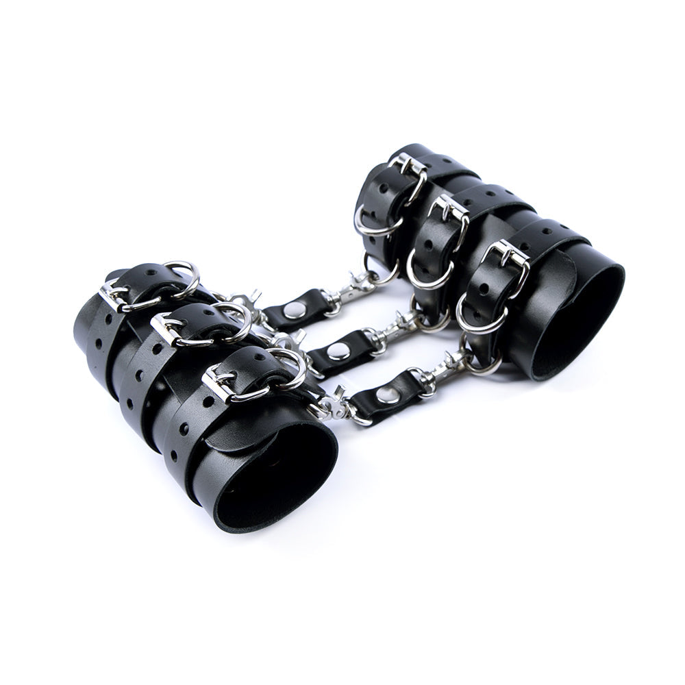 Black bondage bracers