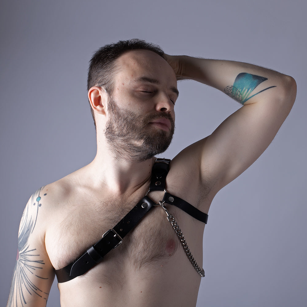 Leather harness men