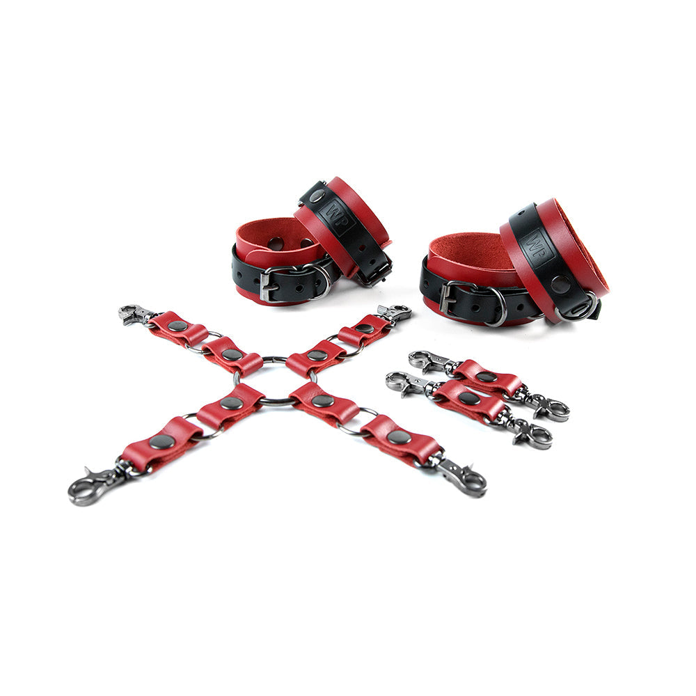 Red and Black wrist to ankle restraints