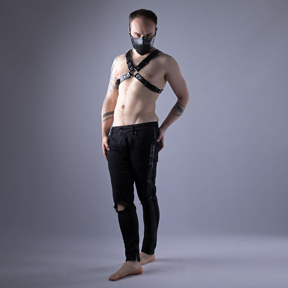 mens leather body harness