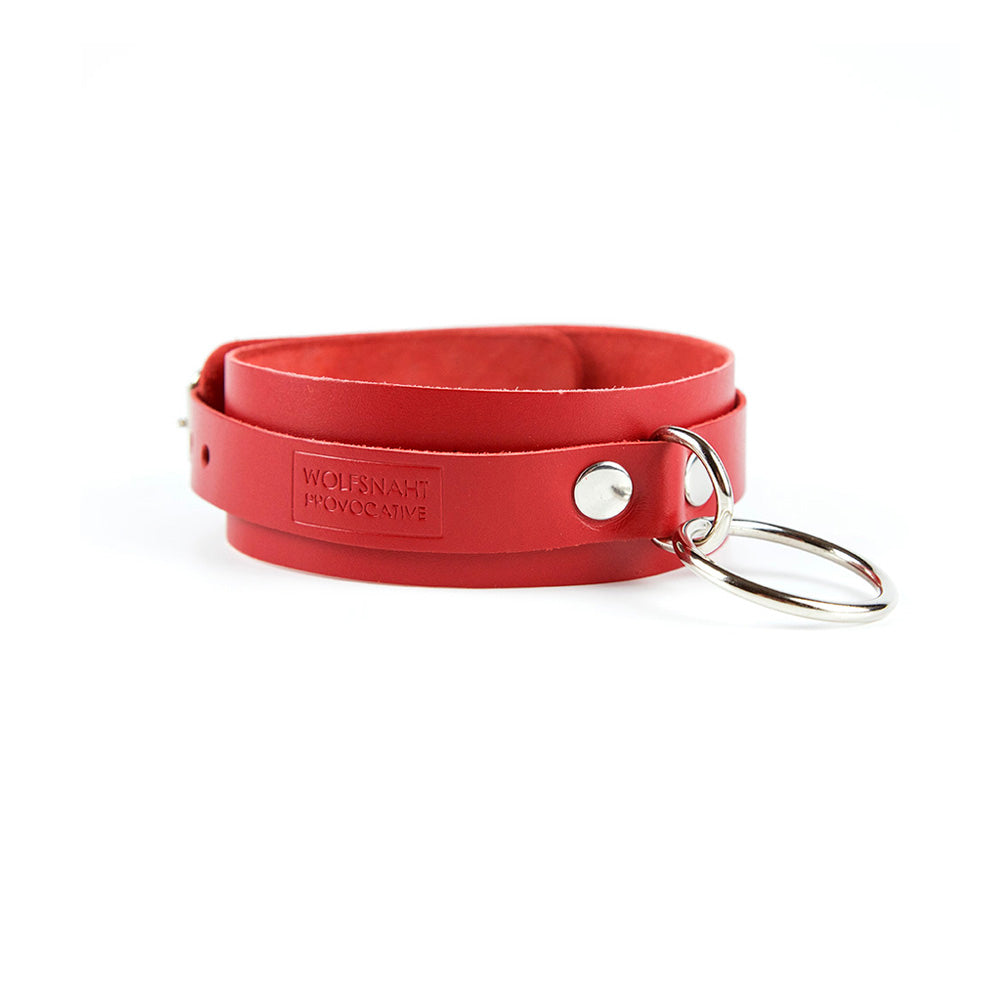 Red leather BDSM collar