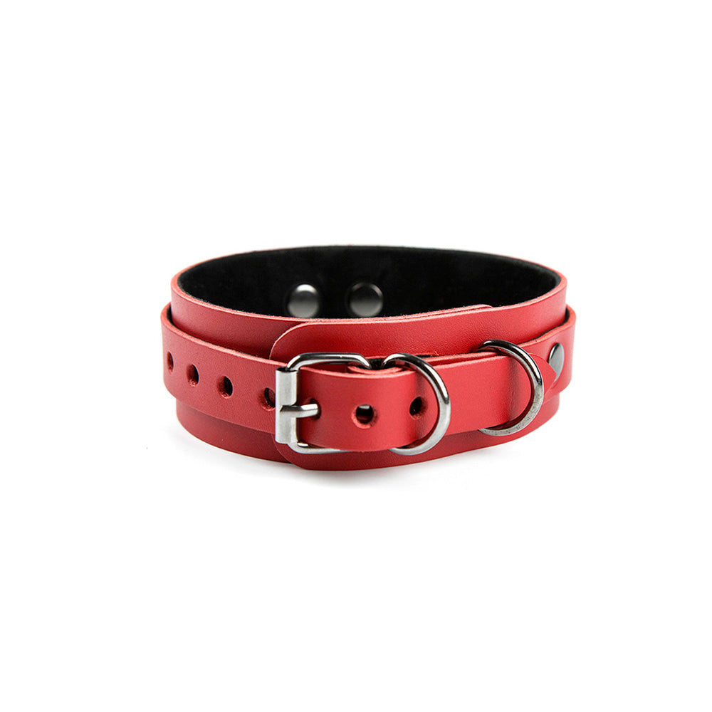 Red leather BDSM collar