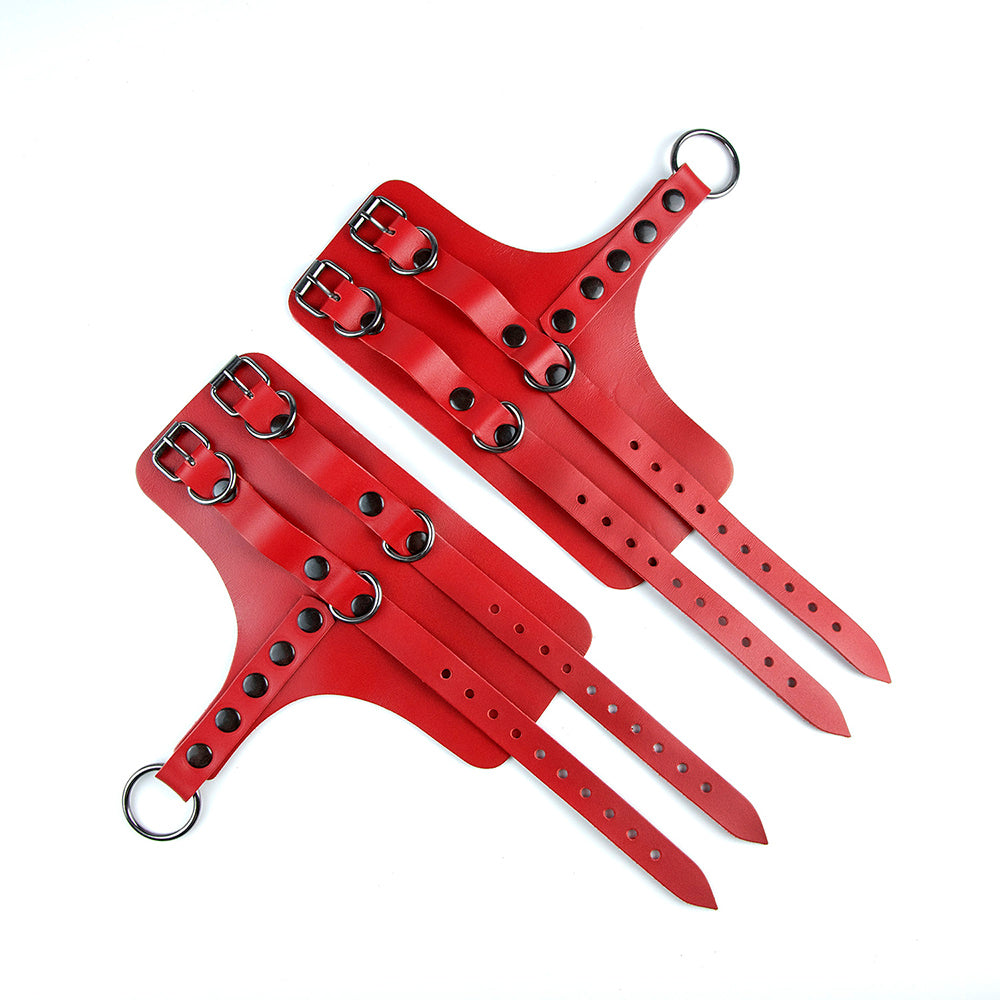 Leather restraints for BDSM suspension